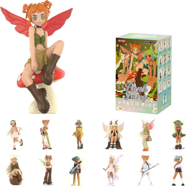 POP MART Peach Riot Punk Fairy Series Figures. Peach Riot Blind Box Figures. Random Design Action Figures Collectible Toys Home Decorations. Holiday Birthday Gifts for Girls and Boys. Single Box