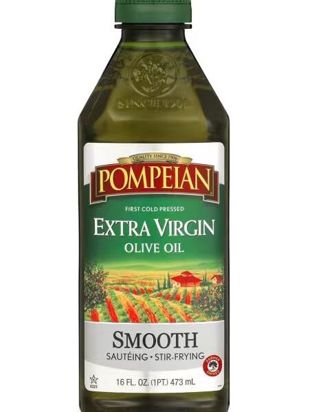 Pompeian Smooth Extra Virgin Olive Oil, Contains Polyphenols, First Cold Pressed, 16 FL Oz